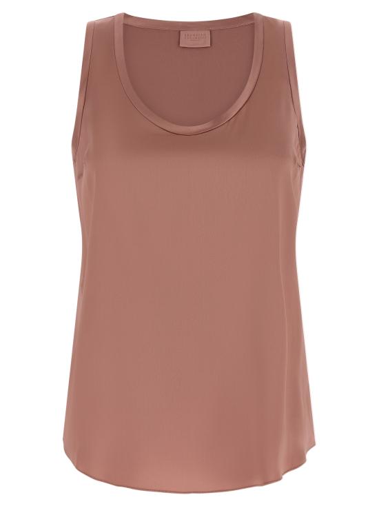26SS 브루넬로 쿠치넬리 실크 탱크 탑 M0C59E0600C8691 Pink