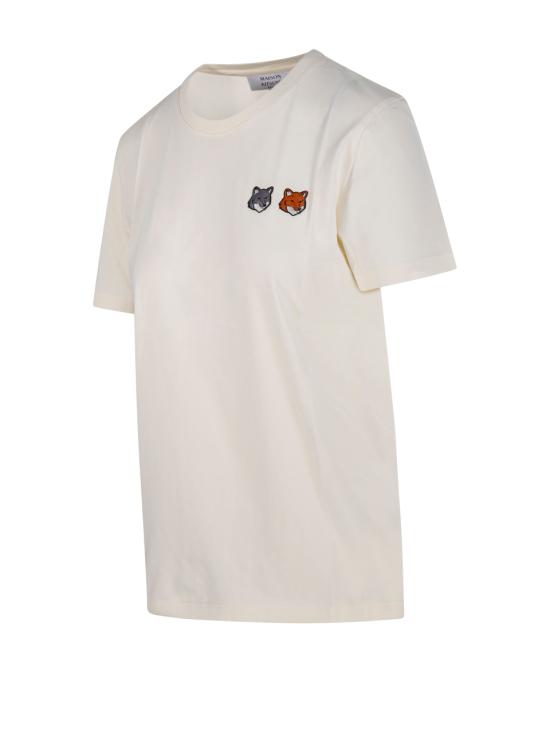 26SS 메종키츠네 더블 폭스 헤드 레귤러 티셔츠 OW011CFKJ7026 P702 LATTE DOM - MAISON KITSUNE