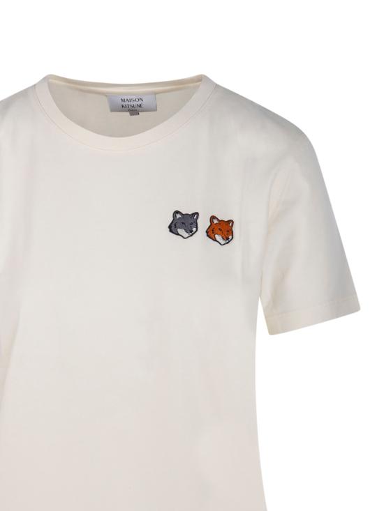 26SS 메종키츠네 더블 폭스 헤드 레귤러 티셔츠 OW011CFKJ7026 P702 LATTE DOM - MAISON KITSUNE