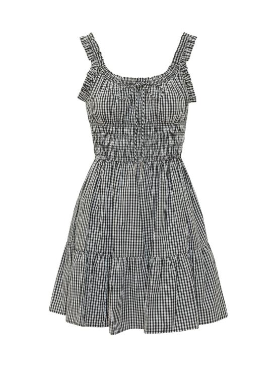 26SS 마이클 코어스 숏 원피스 MS683DFKQP 048 BLACK WHITE