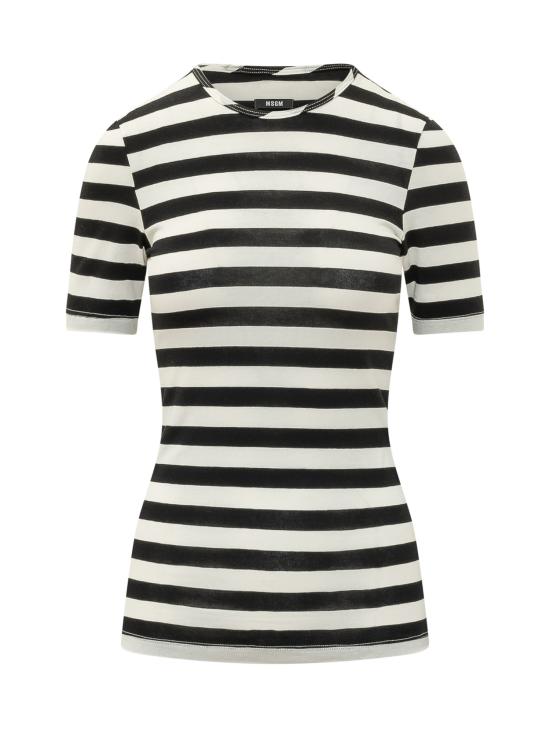 26SS 엠에스지엠 반팔 티셔츠 4042MDM82267301 99 BLACK OFF WHITE