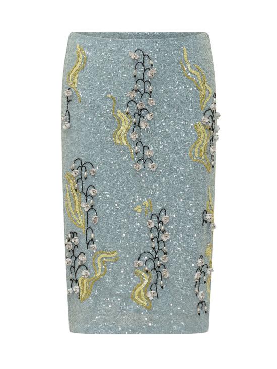 26SS 데 펨메스 미디 스커트 D206YP D0656 BLUEBERRY