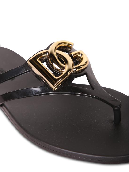 26SS 돌체앤가바나 러버 비치웨어 슬라이드 CW2418 AY817 8E831 Black - DOLCE & GABBANA