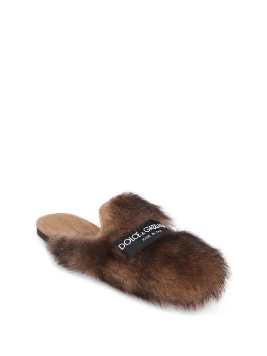 26SS 돌체앤가바나 시어링 스웨이드 슬리퍼 CI0224 A9Y93 80093 Brown - DOLCE & GABBANA