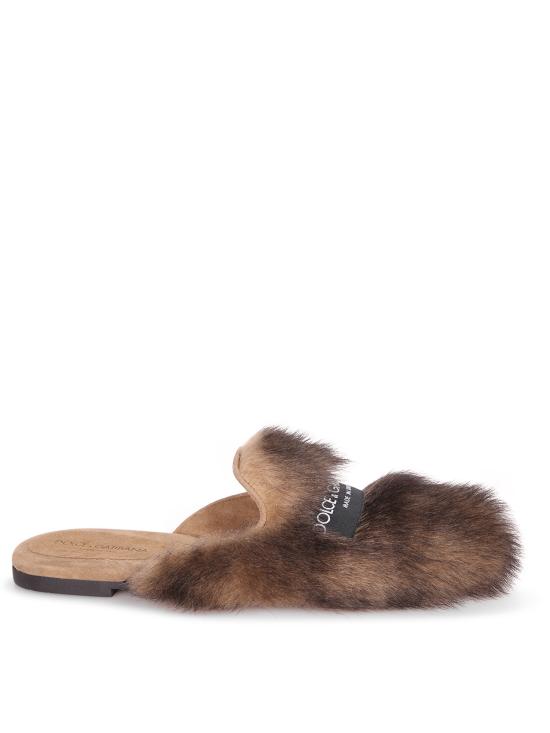 26SS 돌체앤가바나 시어링 스웨이드 슬리퍼 CI0224 A9Y93 80093 Brown