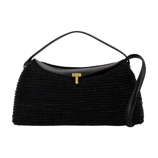 26SS 토템 T락 우븐 레더 탑핸들백 252 WAL961 LE0134 001 black