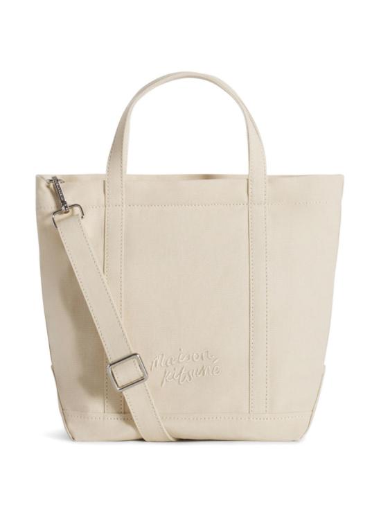 26SS 메종키츠네 폭스 헤드 스몰 토트백 LW05103WW0107 0432 MACADAMIA - MAISON KITSUNE