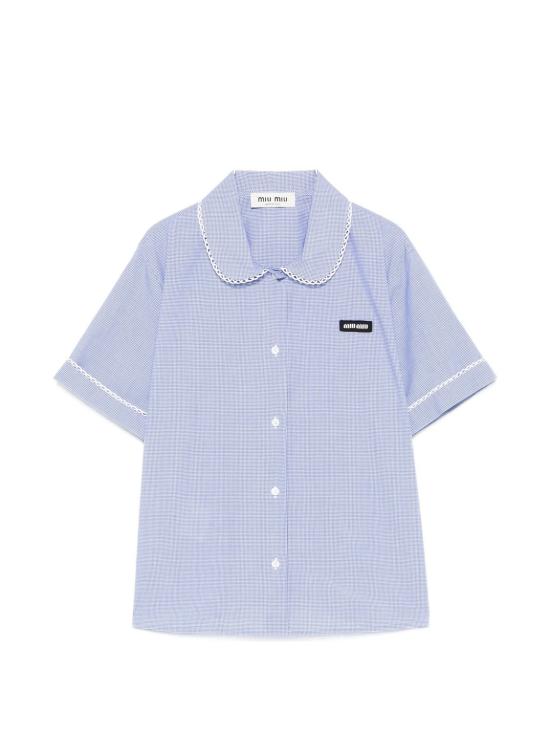 26SS 미우미우 깅엄 셔츠 MK2016SOOO187G F0AZ1 BIANCOAZZURRO F0AZ1 BIANCO AZZURRO