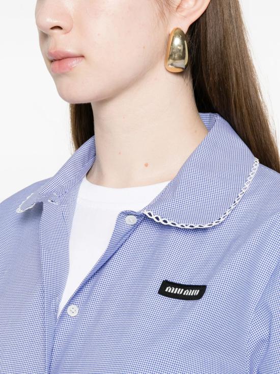 26SS 미우미우 깅엄 셔츠 MK2016SOOO187G F0AZ1 BIANCOAZZURRO F0AZ1 BIANCO AZZURRO - MIU MIU