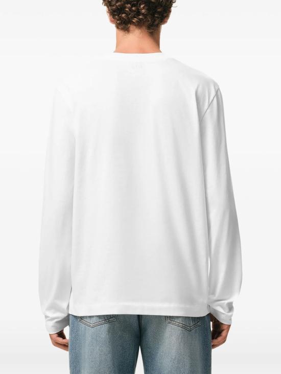 26SS 아미 스몰 하트 로고 롱슬리브 티셔츠 BFUTS235724 100 WHITE - AMI