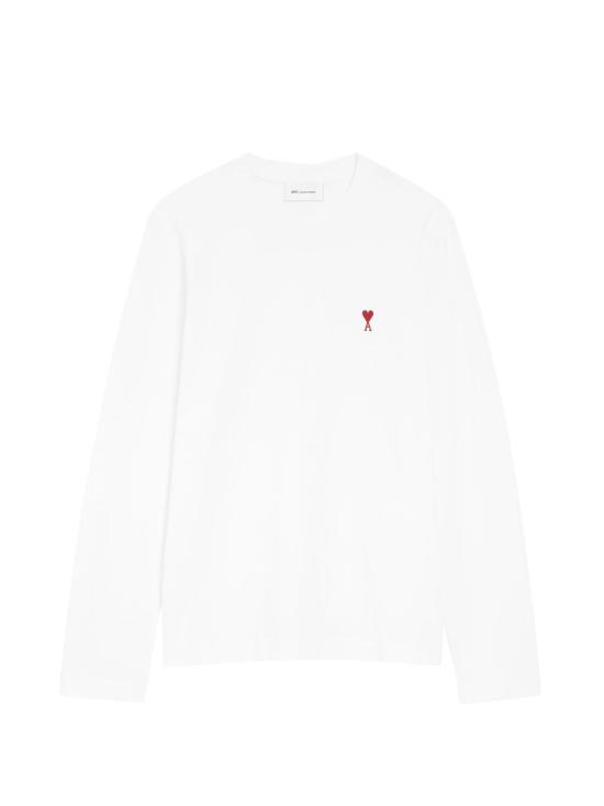 26SS 아미 스몰 하트 로고 롱슬리브 티셔츠 BFUTS235724 100 WHITE