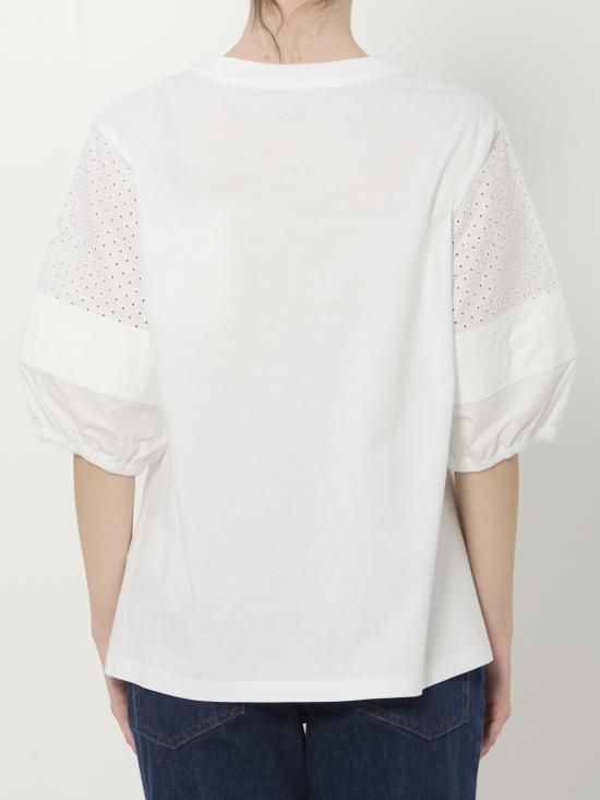 26SS 몽클레어 코튼 저지 산 갈로 티셔츠 L10938C0004589AUO 001 WHITE - MONCLER