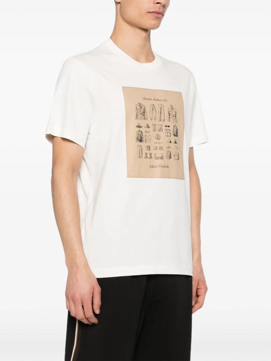 26SS 몽클레어 사파리 워드롭 프린트 코튼 티셔츠 L10918C0004289B8U 034 NATURAL - MONCLER