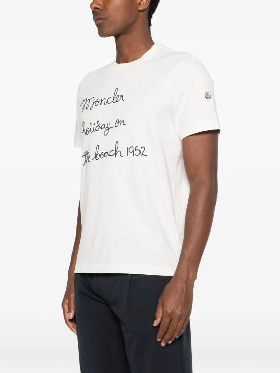 26SS 몽클레어 자수 코튼 티셔츠 L10918C0005389B8U 034 NATURAL - MONCLER