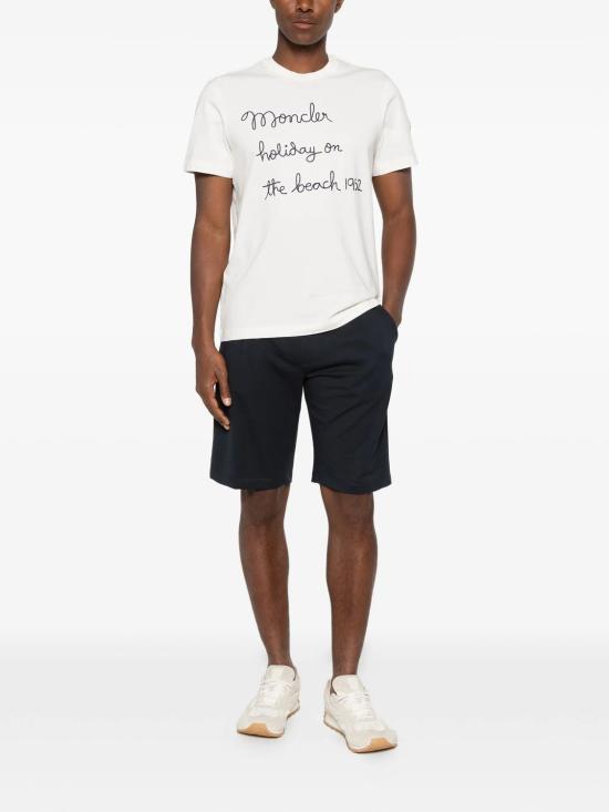 26SS 몽클레어 자수 코튼 티셔츠 L10918C0005389B8U 034 NATURAL - MONCLER