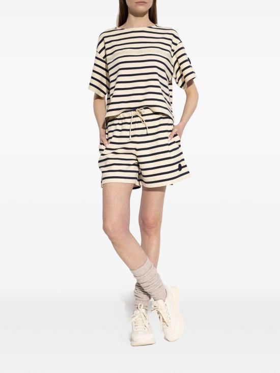 26SS 몽클레어 스트라이프 로고 프린트 티셔츠 L10938C0005089BEB F07 WHITE - MONCLER