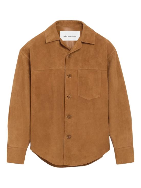 26SS 아미 고트 레더 버튼 오버셔츠 USH826LH0059 236 CARAMEL