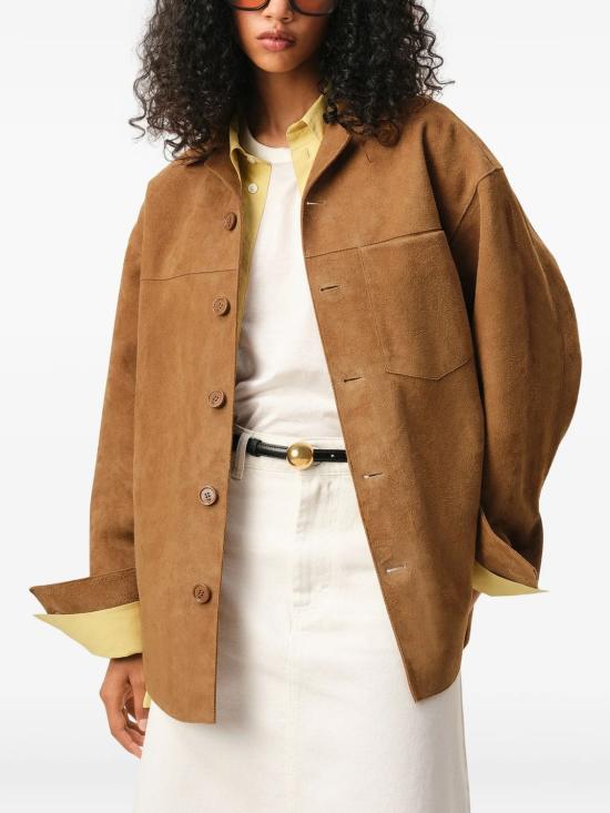 26SS 아미 고트 레더 버튼 오버셔츠 USH826LH0059 236 CARAMEL - AMI