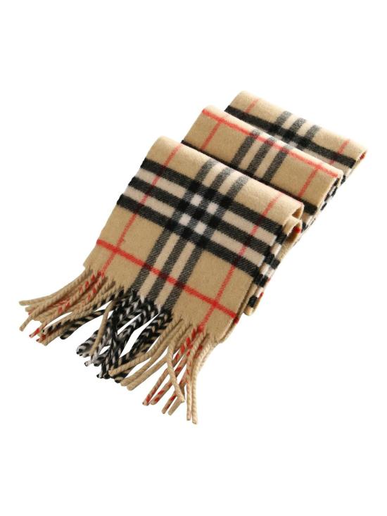 25FW 버버리 슬림 체크 캐시미어 스카프 8113377 B9719 SAND - BURBERRY