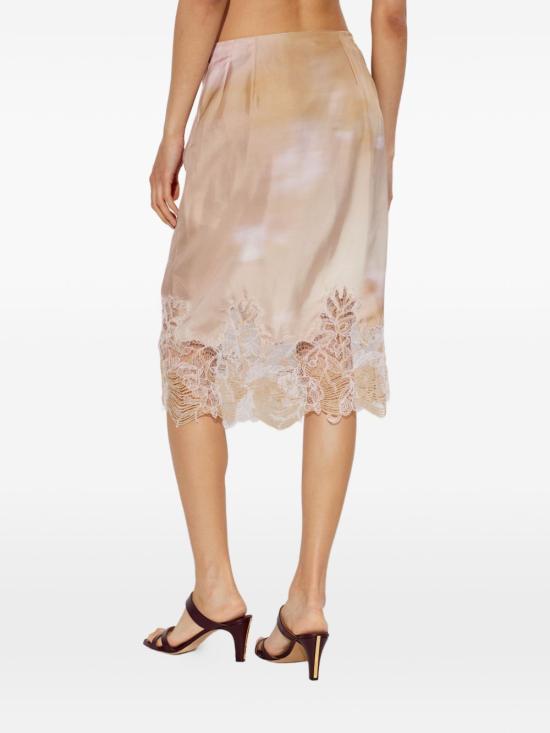 26SS 파비아나 필리피 레이스 프린트 실크 트윌 스커트 GND276F837M104VR1 LIGHT PINK - FABIANA FILIPPI