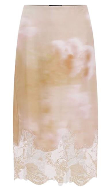 26SS 파비아나 필리피 레이스 프린트 실크 트윌 스커트 GND276F837M104VR1 LIGHT PINK
