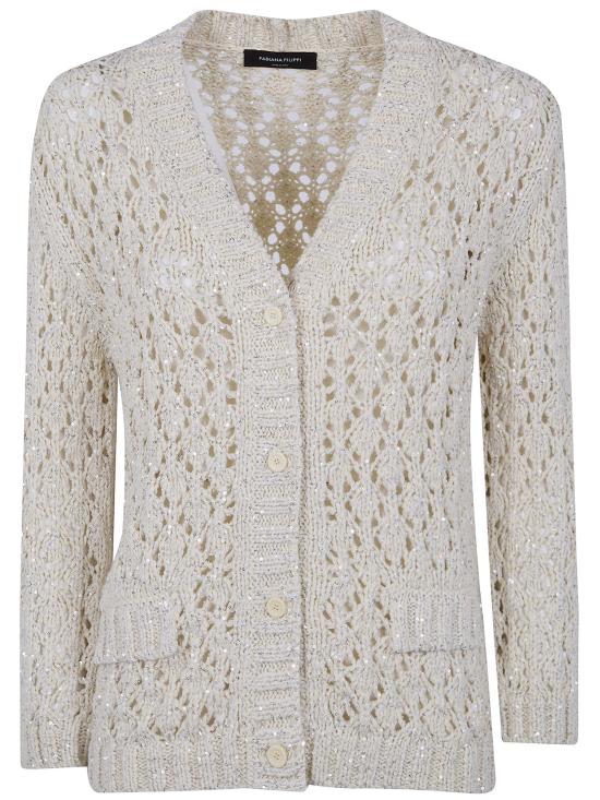 26SS 파비아나 필리피 시퀸 코튼 테이프 가디건 MAD276F559M102VR1 BEIGE