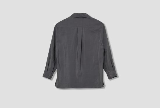 26SS 르메르 긴팔 셔츠 컨버터블 칼라  - 드라이 실크 SH1233 LF1308 라이트 그레이 - LEMAIRE