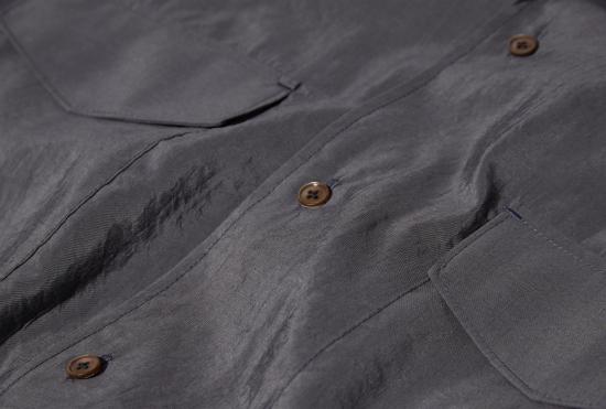 26SS 르메르 긴팔 셔츠 컨버터블 칼라  - 드라이 실크 SH1233 LF1308 라이트 그레이 - LEMAIRE