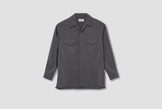 26SS 르메르 긴팔 셔츠 컨버터블 칼라  - 드라이 실크 SH1233 LF1308 라이트 그레이