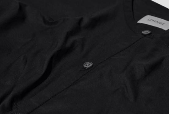 26SS 르메르 긴팔 셔츠 바뢰즈 탑 - 워시드 코튼 실크 OT0013 LF1500 블랙 - LEMAIRE