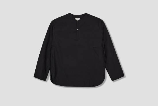 26SS 르메르 긴팔 셔츠 바뢰즈 탑 - 워시드 코튼 실크 OT0013 LF1500 블랙