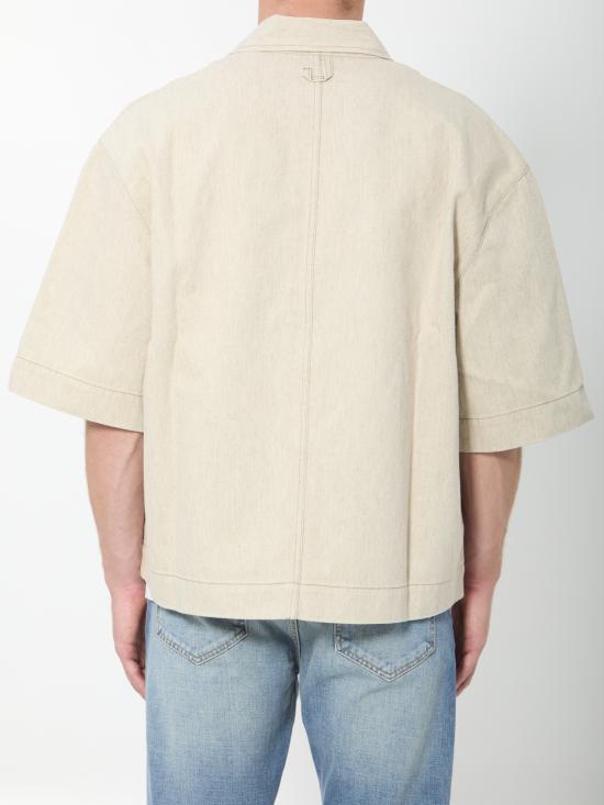 26SS 자크뮈스 파얀 박시 쇼트 슬리브 데님 셔츠 SHM00585A BEIGE - JACQUEMUS