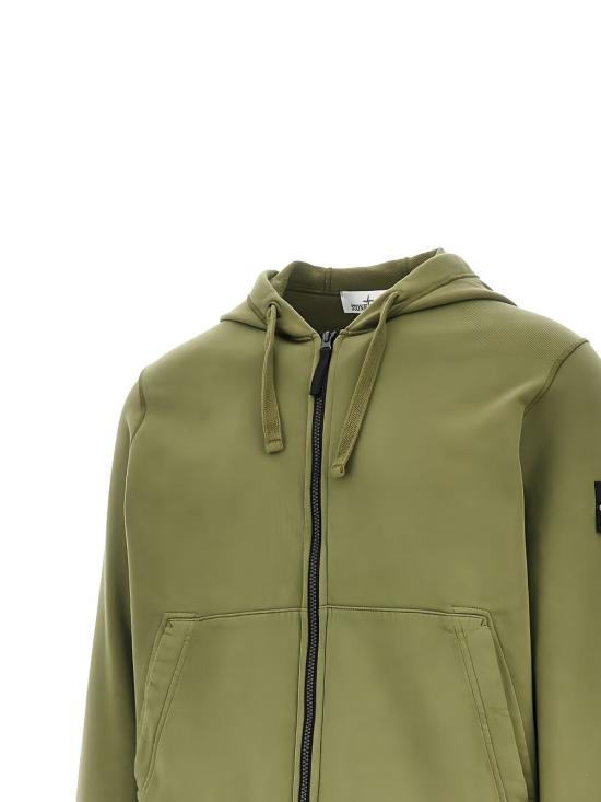 26SS 스톤 아일랜드 오가닉 코튼 플리스 레귤러핏 집업 후드 스웨트셔츠 L1S15 6100061 S0051 V005G MILITARY GREEN DOM - STONE ISLAND