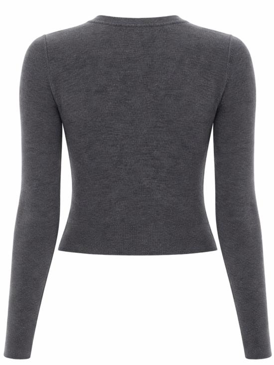 26SS 가니 파인 메리노 아가일 가디건 K2284 523 GREY - GANNI