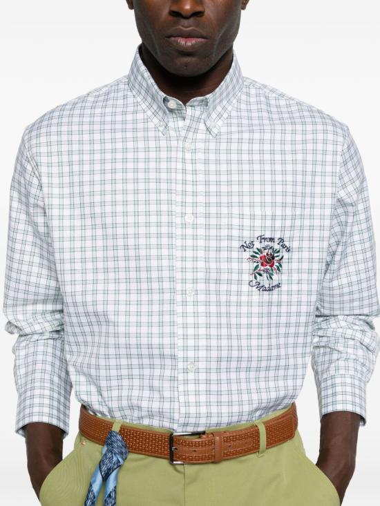 26SS 드롤드무슈 긴팔 셔츠 JSH240CO228GN GREEN WHITE - DROLE DE MONSIEUR