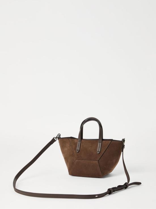 26SS 브루넬로 쿠치넬리 스웨이드 BC Duo 미니 백 MBDLD2675C8769 BROWN - BRUNELLO CUCINELLI