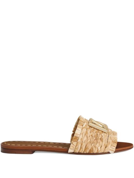 26SS 돌체앤가바나 라피아 브레이드 슬리퍼 CQ0646AN2178B218 LEGNO NATURALE - DOLCE & GABBANA