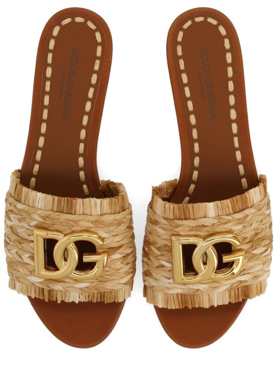 26SS 돌체앤가바나 라피아 브레이드 슬리퍼 CQ0646AN2178B218 LEGNO NATURALE - DOLCE & GABBANA