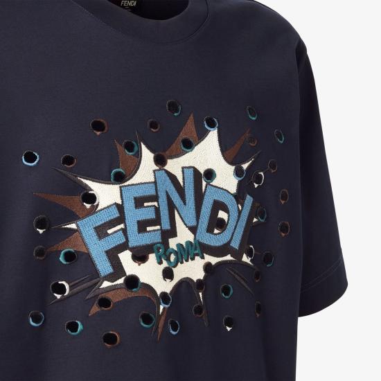 26SS 펜디 반팔 티셔츠 FY0936AW0XF0QG0 DARK BLU - FENDI