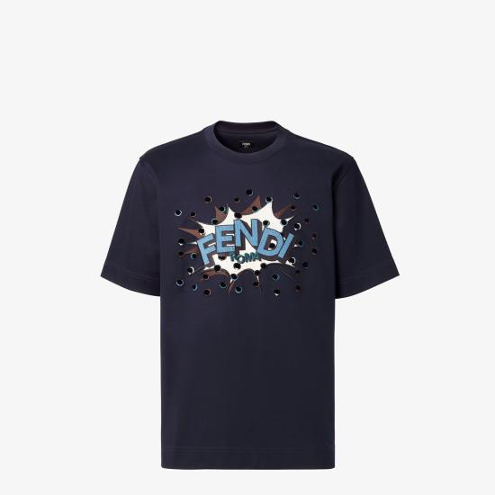 26SS 펜디 반팔 티셔츠 FY0936AW0XF0QG0 DARK BLU