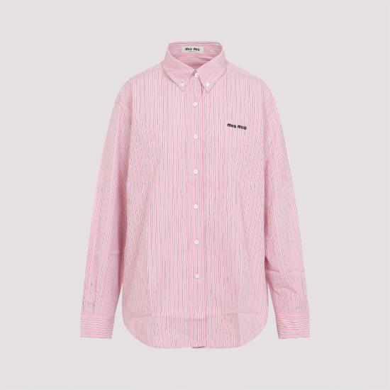 26SS 미우미우 코튼 셔츠 MK2007SOOO180UF0028 Pink - MIU MIU