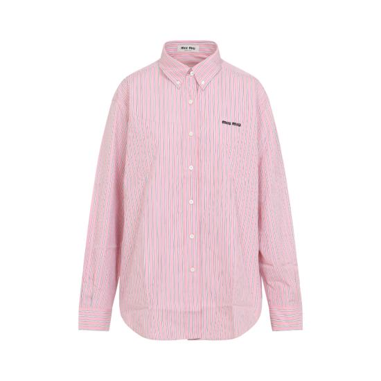 26SS 미우미우 코튼 셔츠 MK2007SOOO180UF0028 Pink - MIU MIU