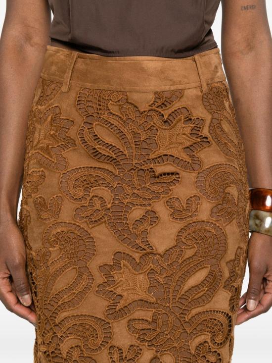 26SS 에르마노 미디 스커트 D48EO009E92MFA18 MARRONE CHIARO - ERMANNO