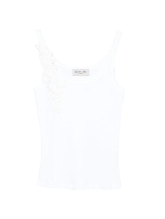 26SS 에르마노 민소매 티셔츠 D48EL033EG0MF010 WHITE