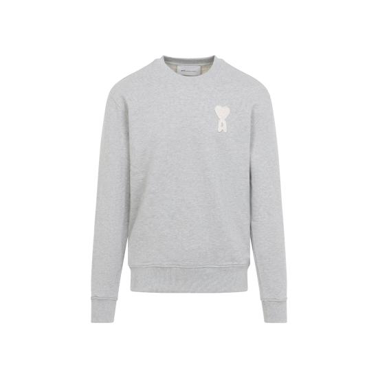 26SS 아미 빅 하트 로고 코튼 니트 스웨트셔츠 USW787730A161 GREY