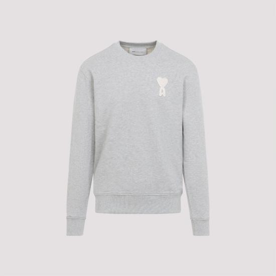 26SS 아미 빅 하트 로고 코튼 니트 스웨트셔츠 USW787730A161 GREY - AMI