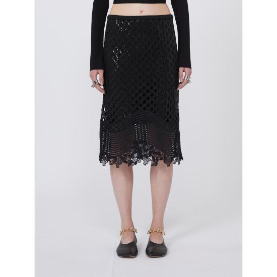 26SS 막스마라 스포츠막스 미디 스커트 2612631032600004 BLACK
