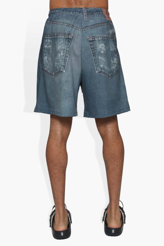  더 셀렉트 데님 숏팬츠 셀렉트 덤 프린트 데님 반바지 블랙 - THE CELECT