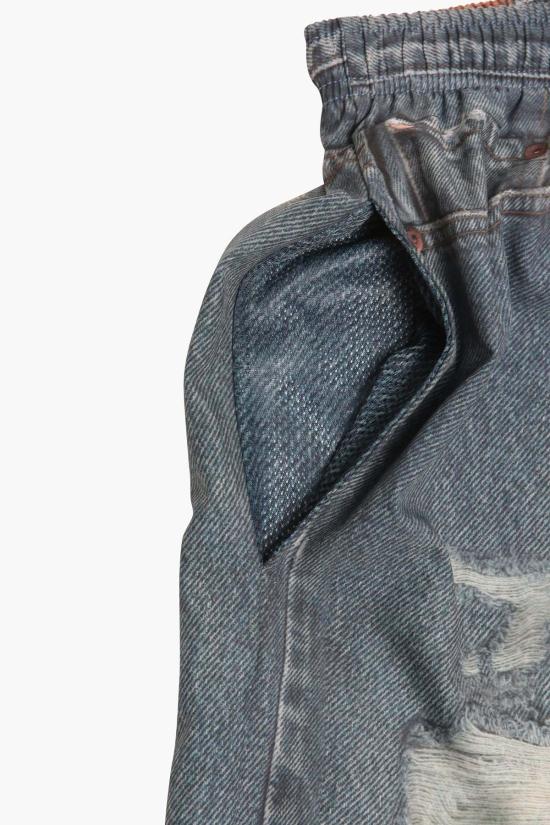  더 셀렉트 데님 숏팬츠 셀렉트 덤 프린트 데님 반바지 블랙 - THE CELECT