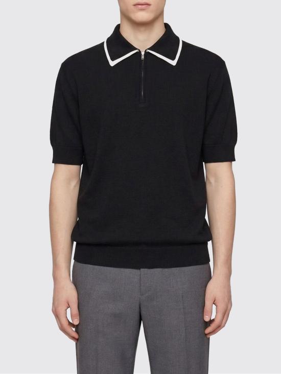 26SS 질샌더 폴로 티셔츠 J22GL0125J15466 001 Black